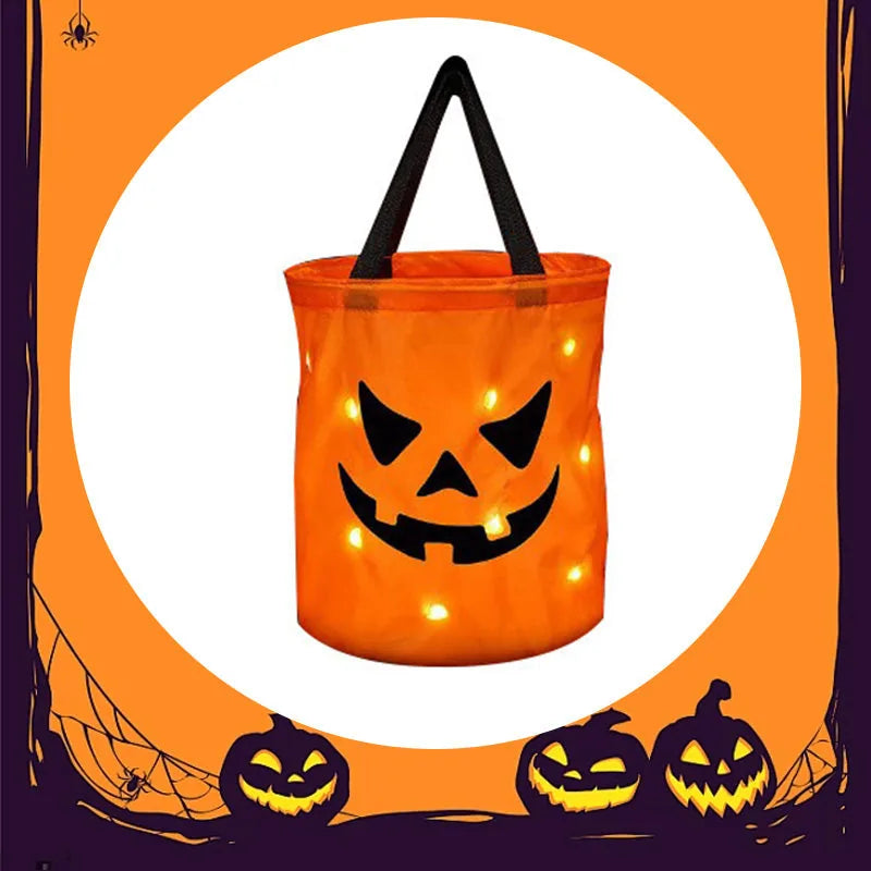 Halloween Glowing Pumpkin Bag – LED Lights & Spacious Interior
