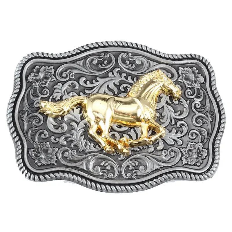 Square Arabesque Animal Belt Buckle