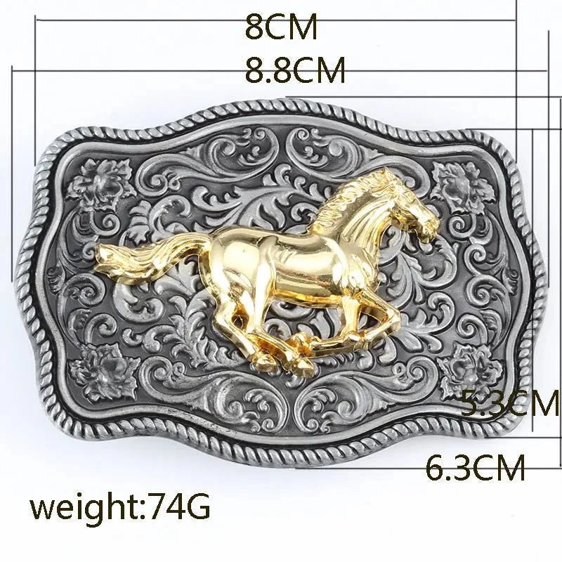 Square Arabesque Animal Belt Buckle
