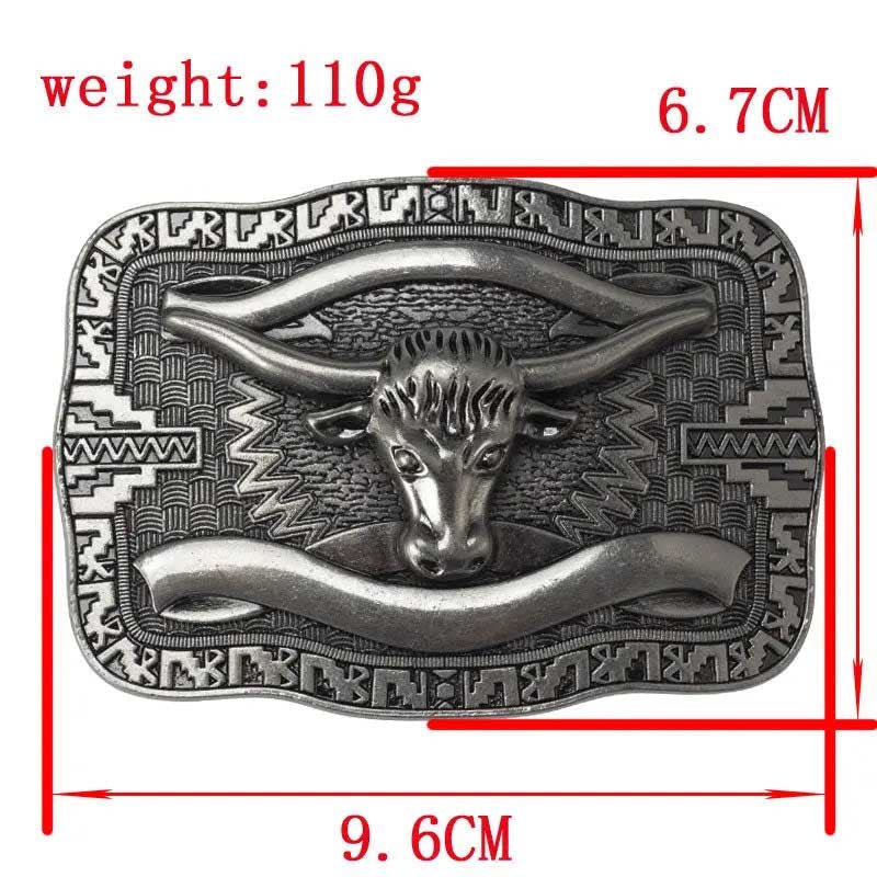 Square Longhorn Belt Buckle