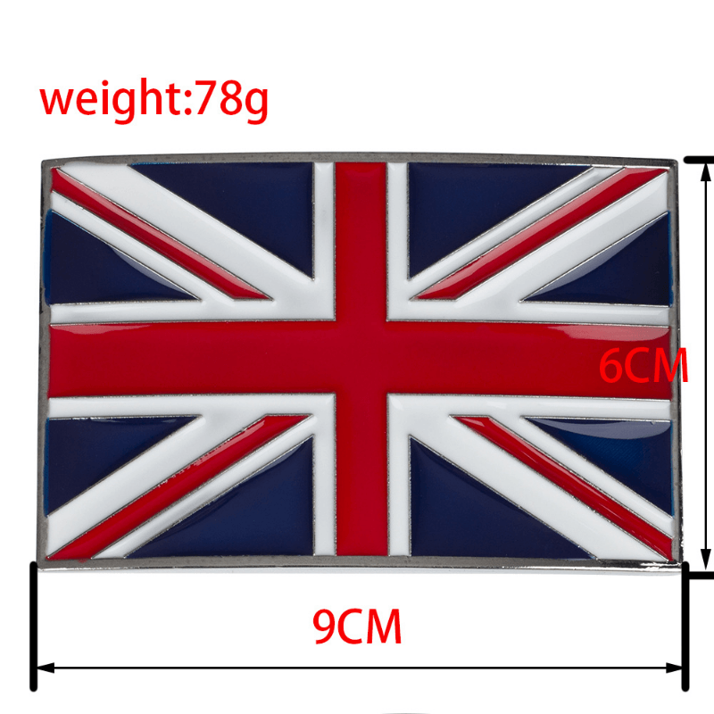 Square United Kingdom Flag Western Belt Buckle