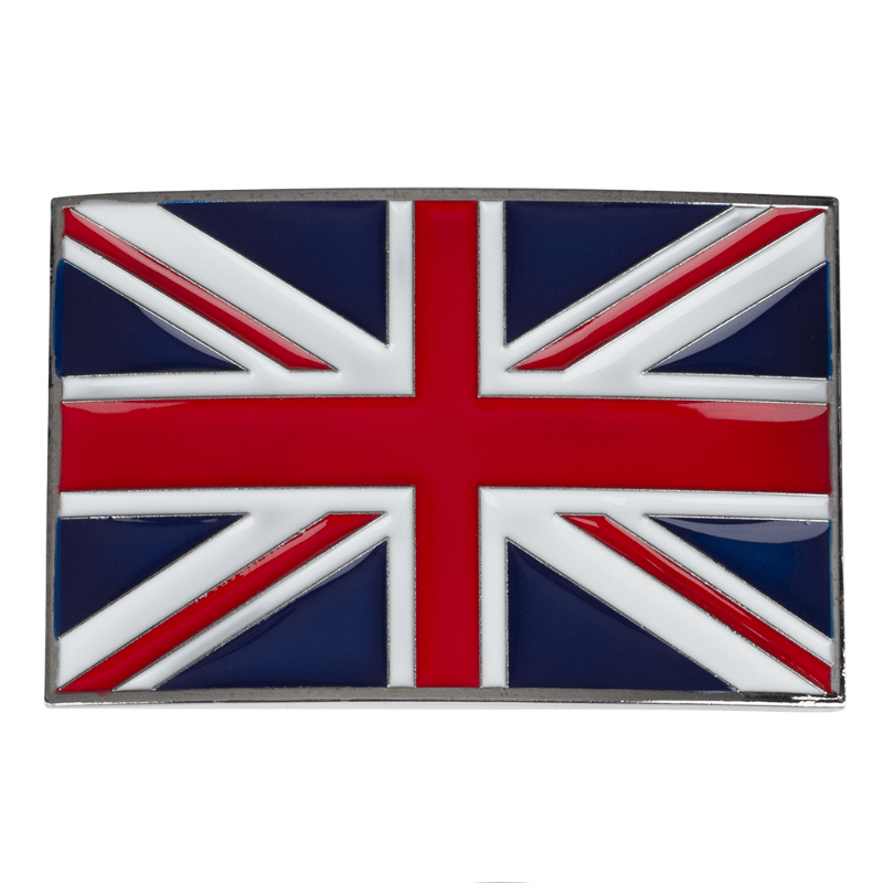 Square United Kingdom Flag Western Belt Buckle