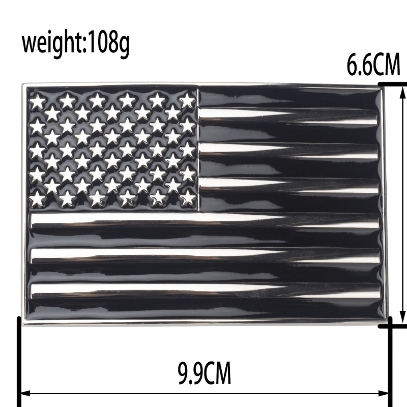 Square United States America Flag Western Belt Buckle