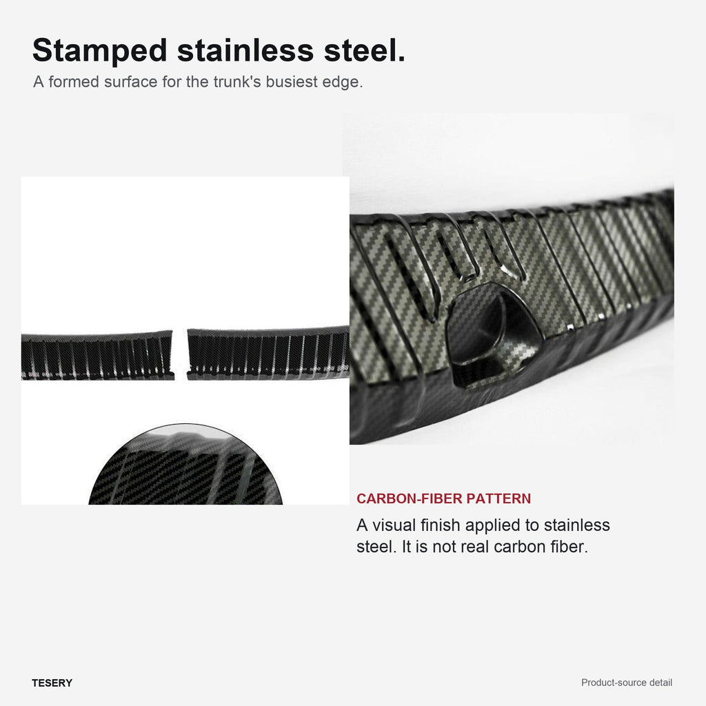Stainless Steel Trunk Sill Protector for Tesla Model Y 2020–Mar 2025