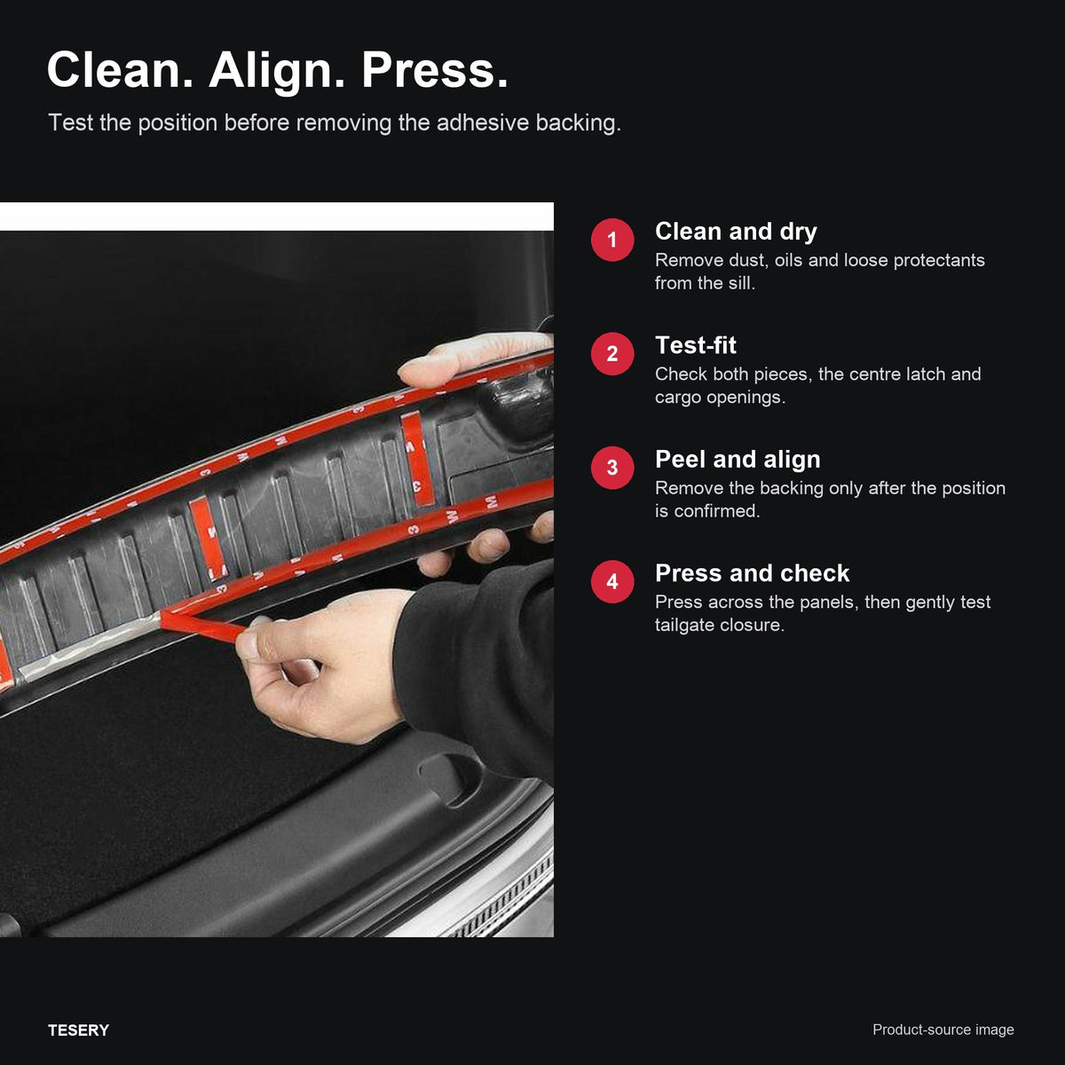 Stainless Steel Trunk Sill Protector for Tesla Model Y 2020–Mar 2025