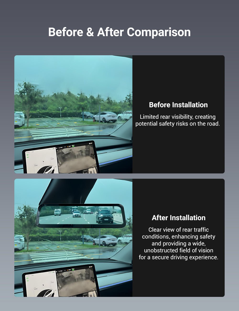 Streaming Rearview Mirror Recorder for Model 3 Highland / Model Y Juniper (HW4.0) | Sikunuo