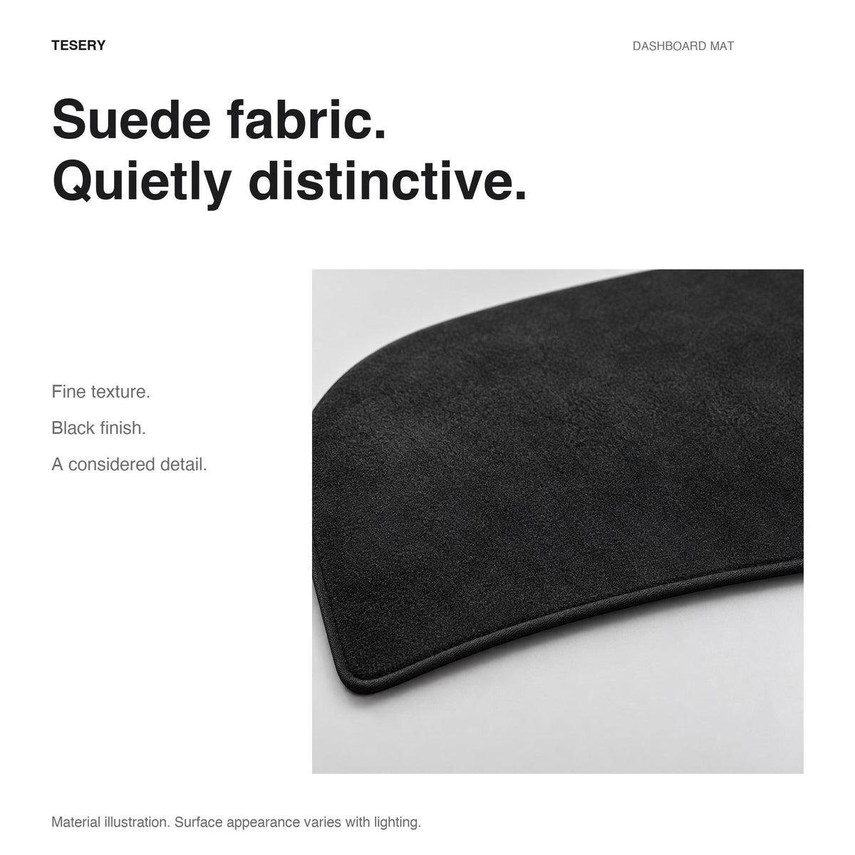 Suede-Fabric Dashboard Mat for Tesla Model 3 Highland, Model Y Juniper & YL