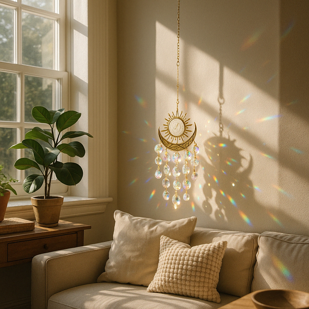 Sikunuo | Radiant Moonlit Quartz Prism Suncatcher