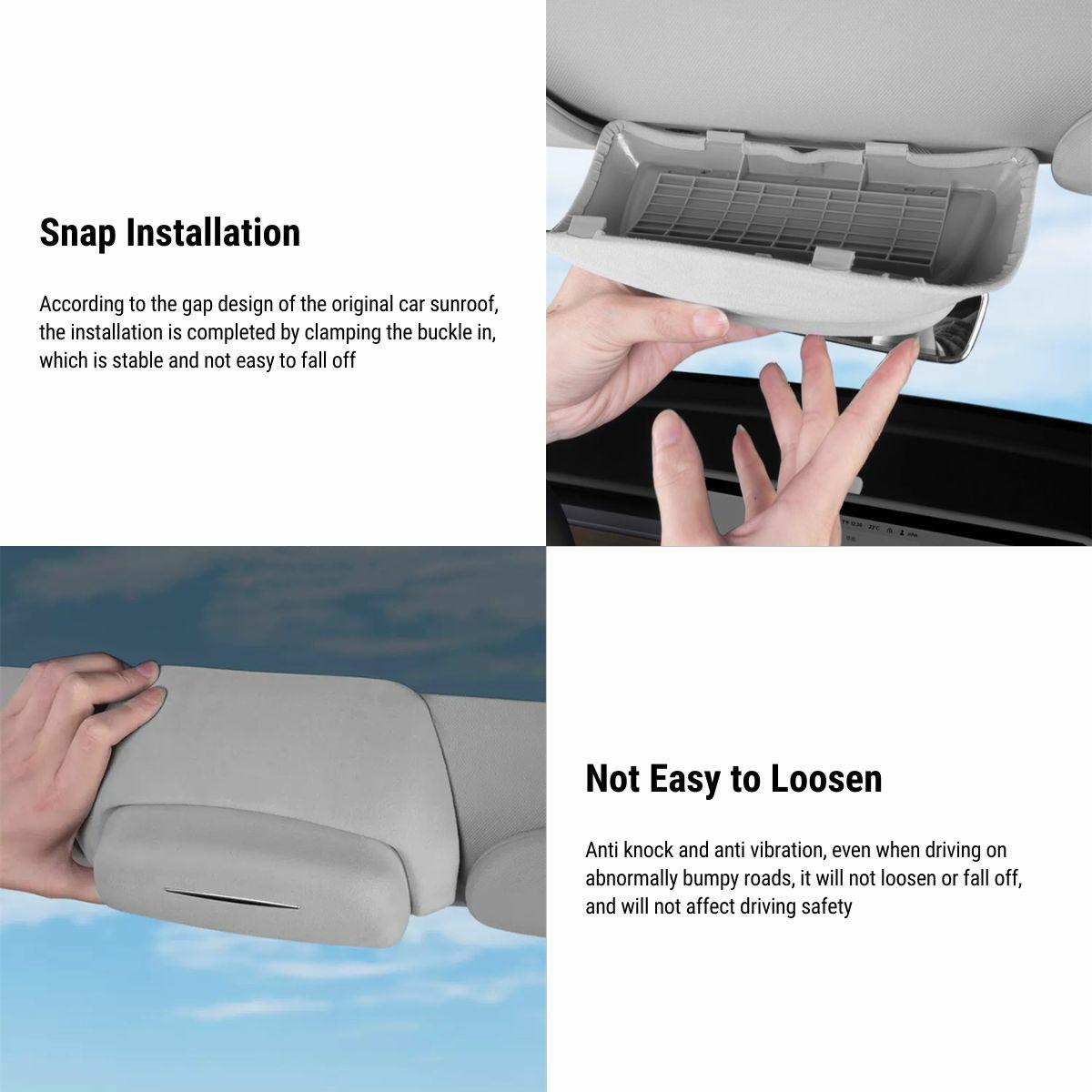 Sunglass Holder Storage Clip for Model Y | Sikunuo