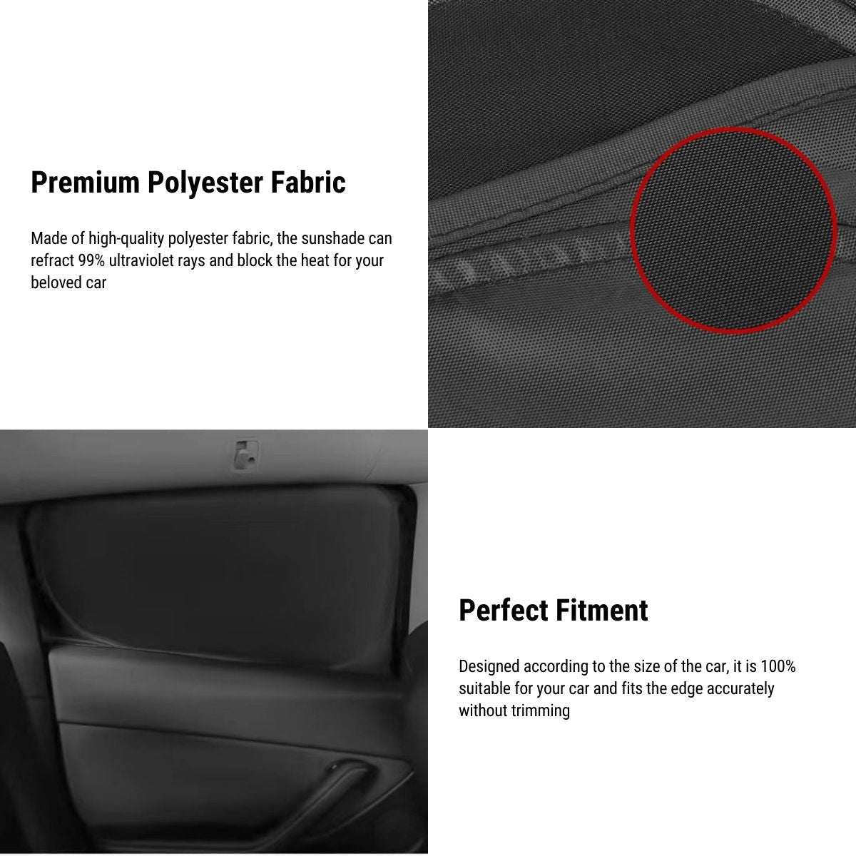 Sunshade Cover UV Blocking for Tesla Model X (12PCs)