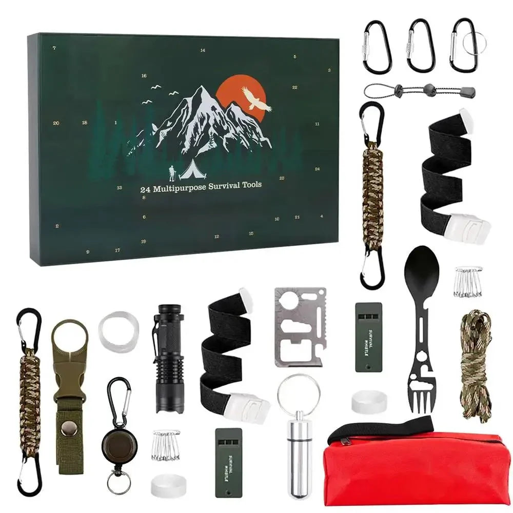 Sikunuo | SURVIVAL ADVENT CALENDAR – Men's Outdoor Kit with 24 Essential Tools 2025