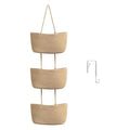 3-Tier Woven Cotton Wall-Mounted Storage Organizer Bag