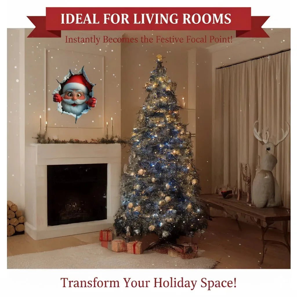 3D Christmas Santa Wall Decals – 5 Pack
