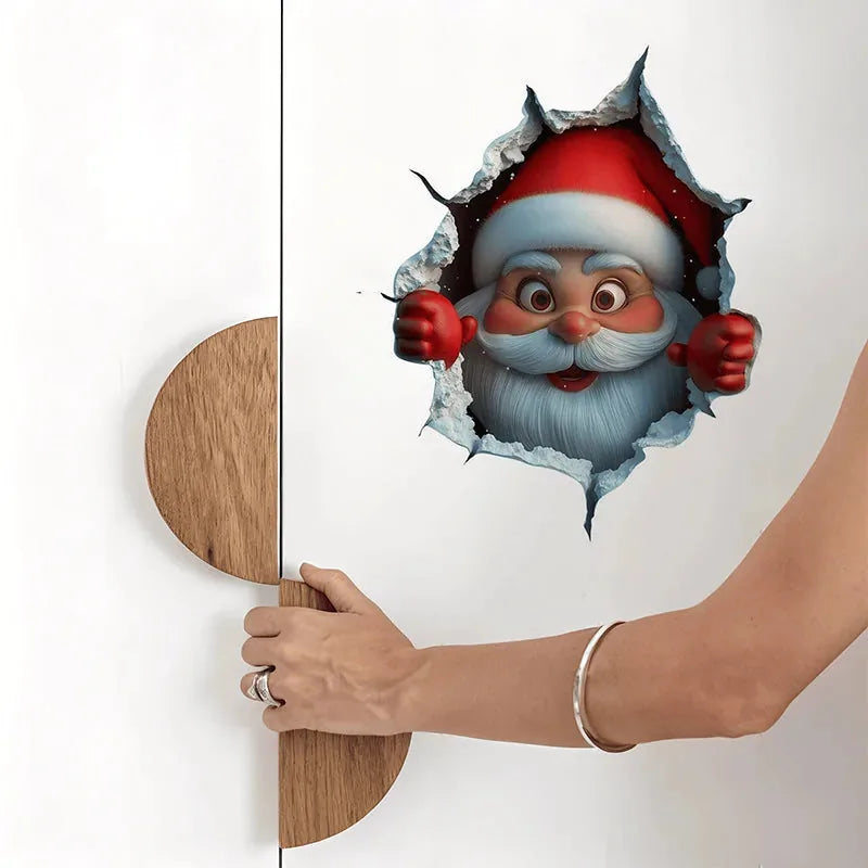 3D Christmas Santa Wall Decals – 5 Pack