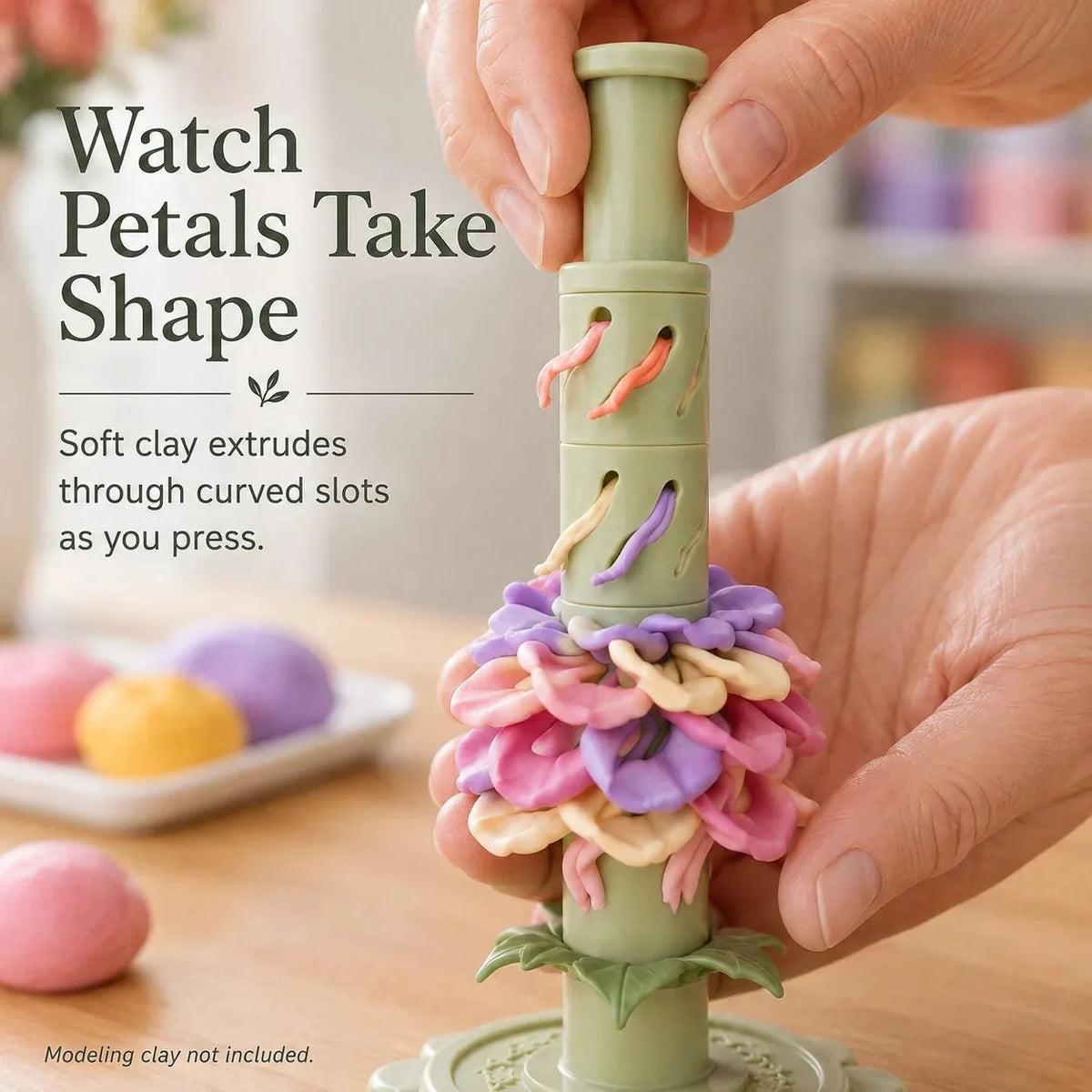 Modular Clay Flower Maker with 9 Shaping Sleeves