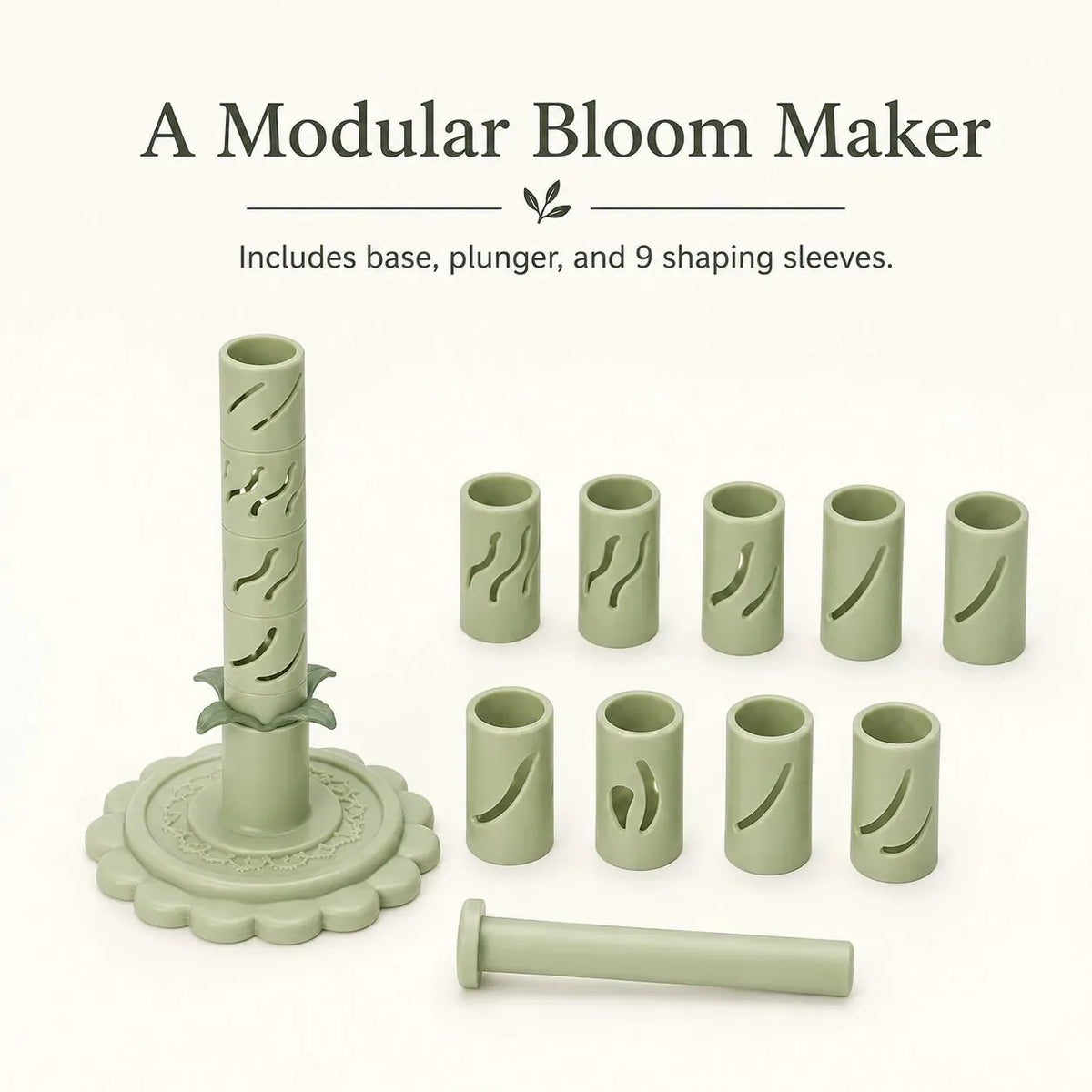 Modular Clay Flower Maker with 9 Shaping Sleeves