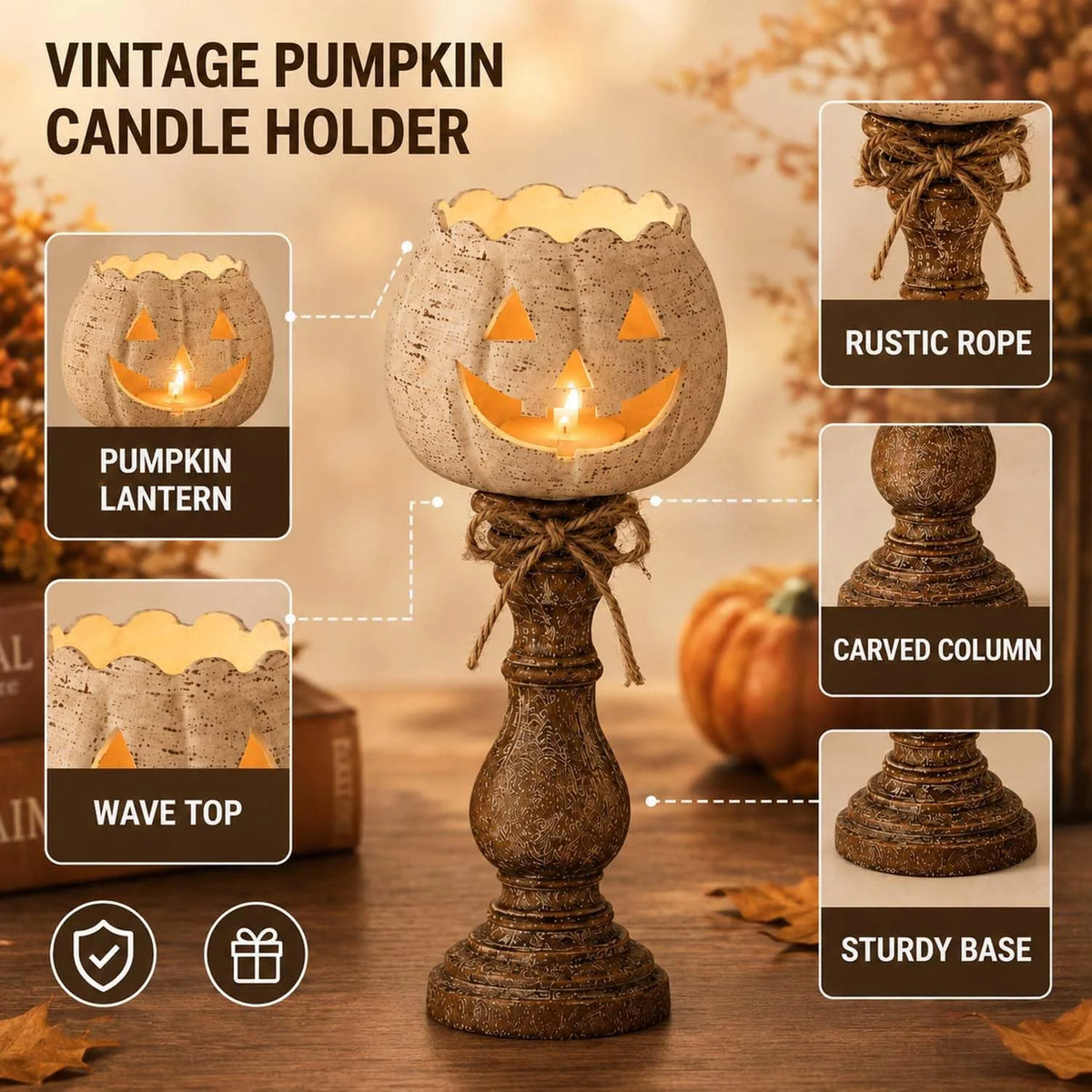 White Pumpkin Tealight Candle Holder