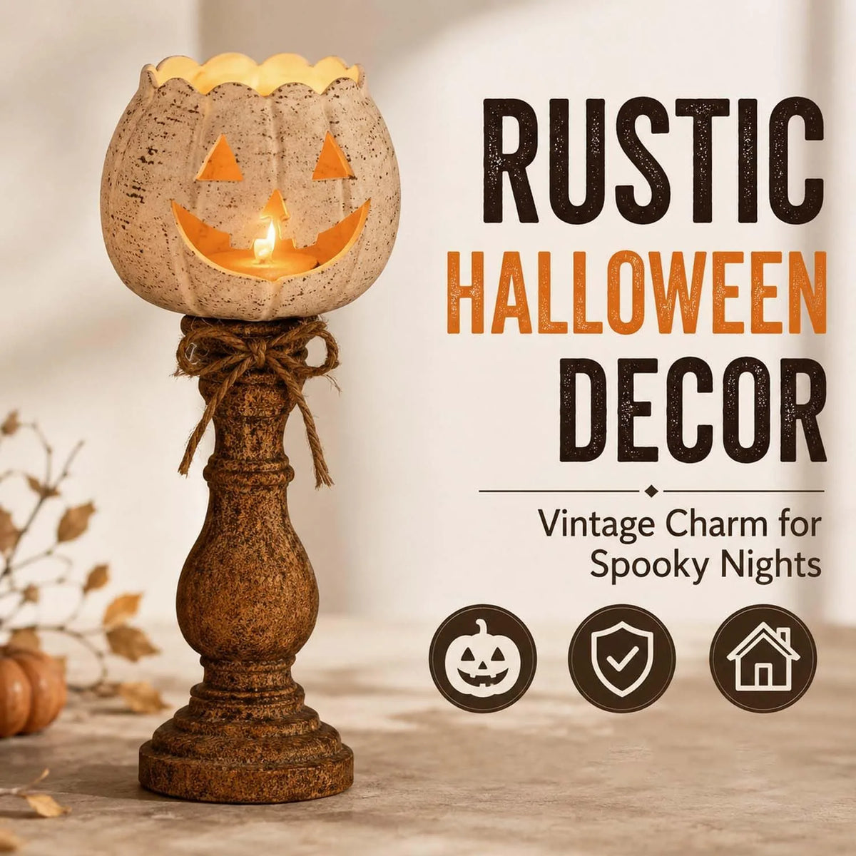 White Pumpkin Tealight Candle Holder
