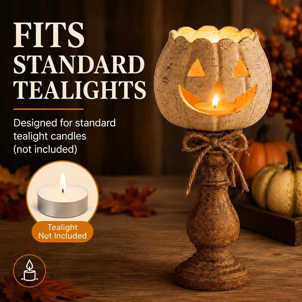 White Pumpkin Tealight Candle Holder