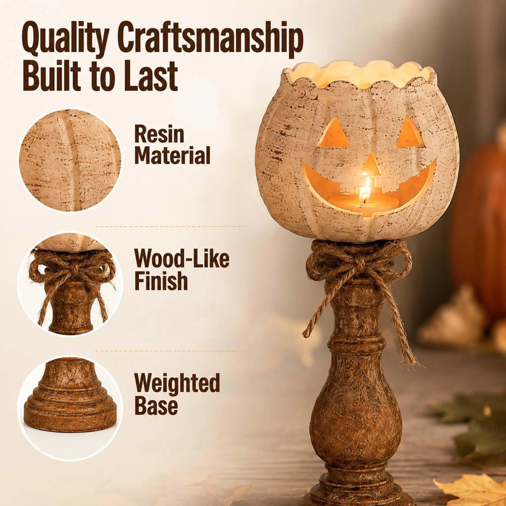 White Pumpkin Tealight Candle Holder