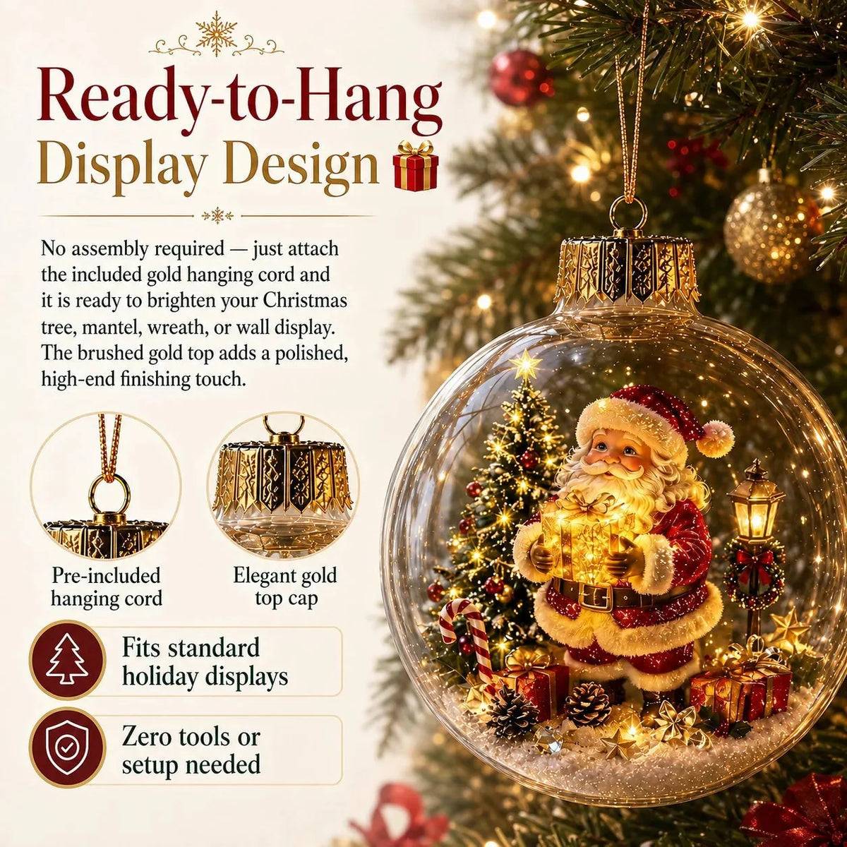 Lighted Christmas Diorama Globe Ornament