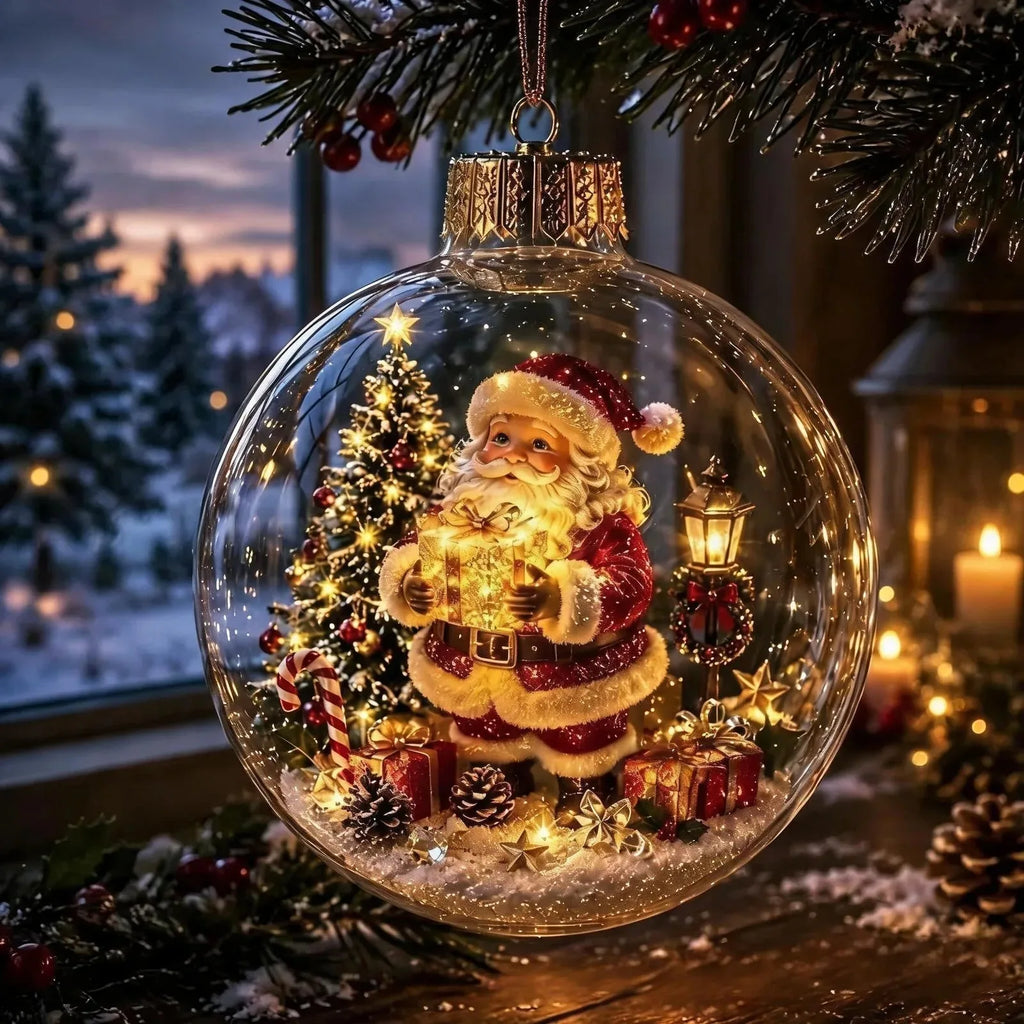 Lighted Christmas Diorama Globe Ornament