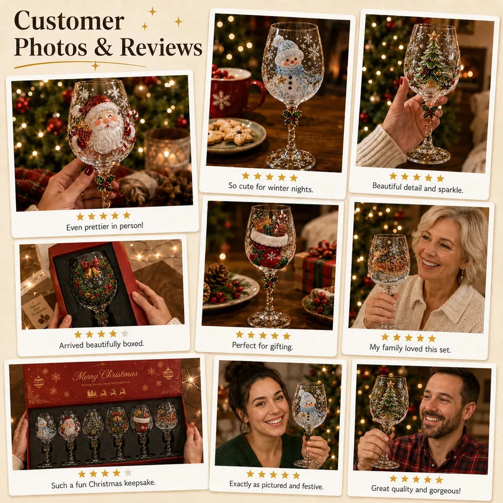 🔥 Flash Sale - Handcrafted 3D Christmas Wine Glass Collection