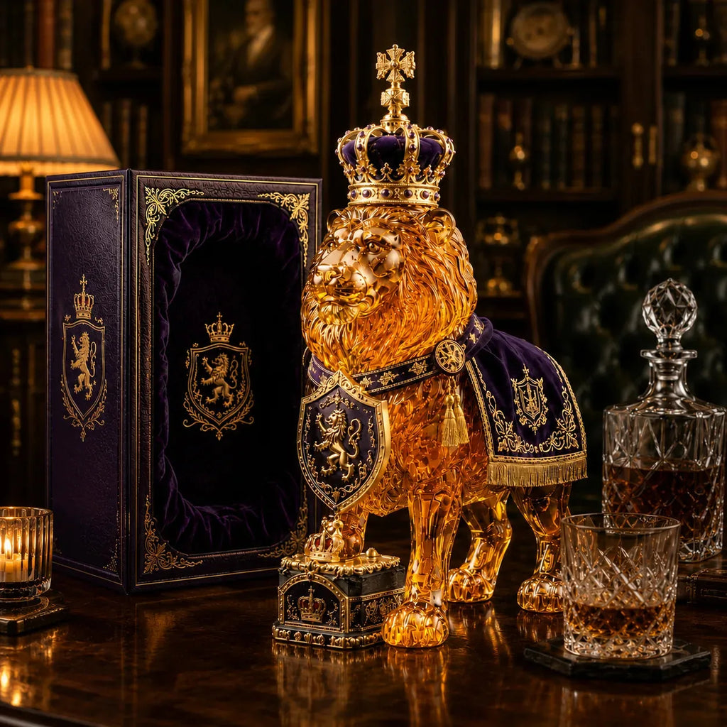 Royal Lion Glass Whiskey Decanter Set
