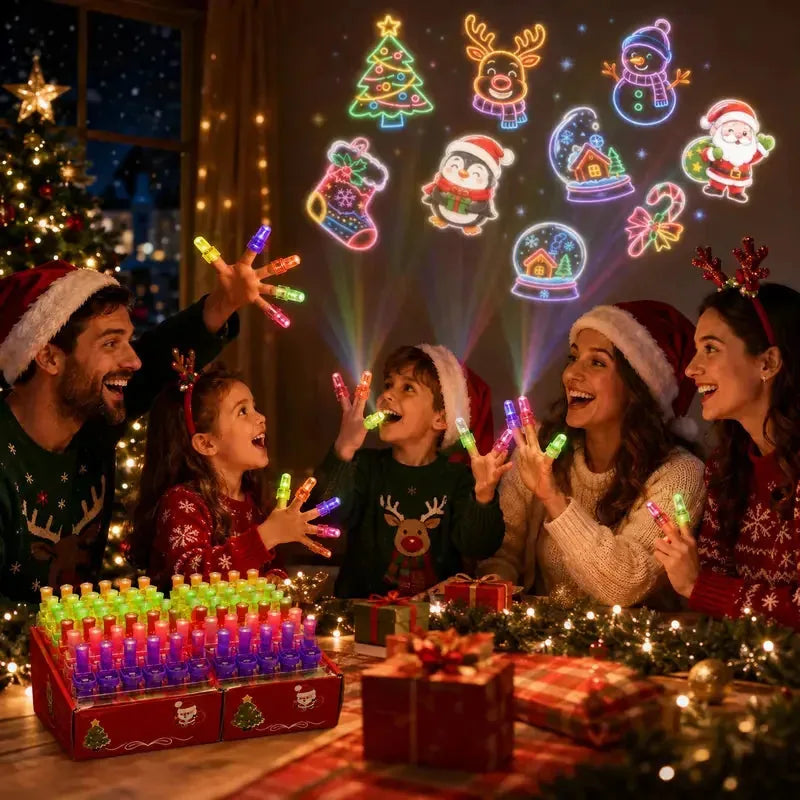 Halloween LED Finger Projector Rings – 20-Piece Party Set