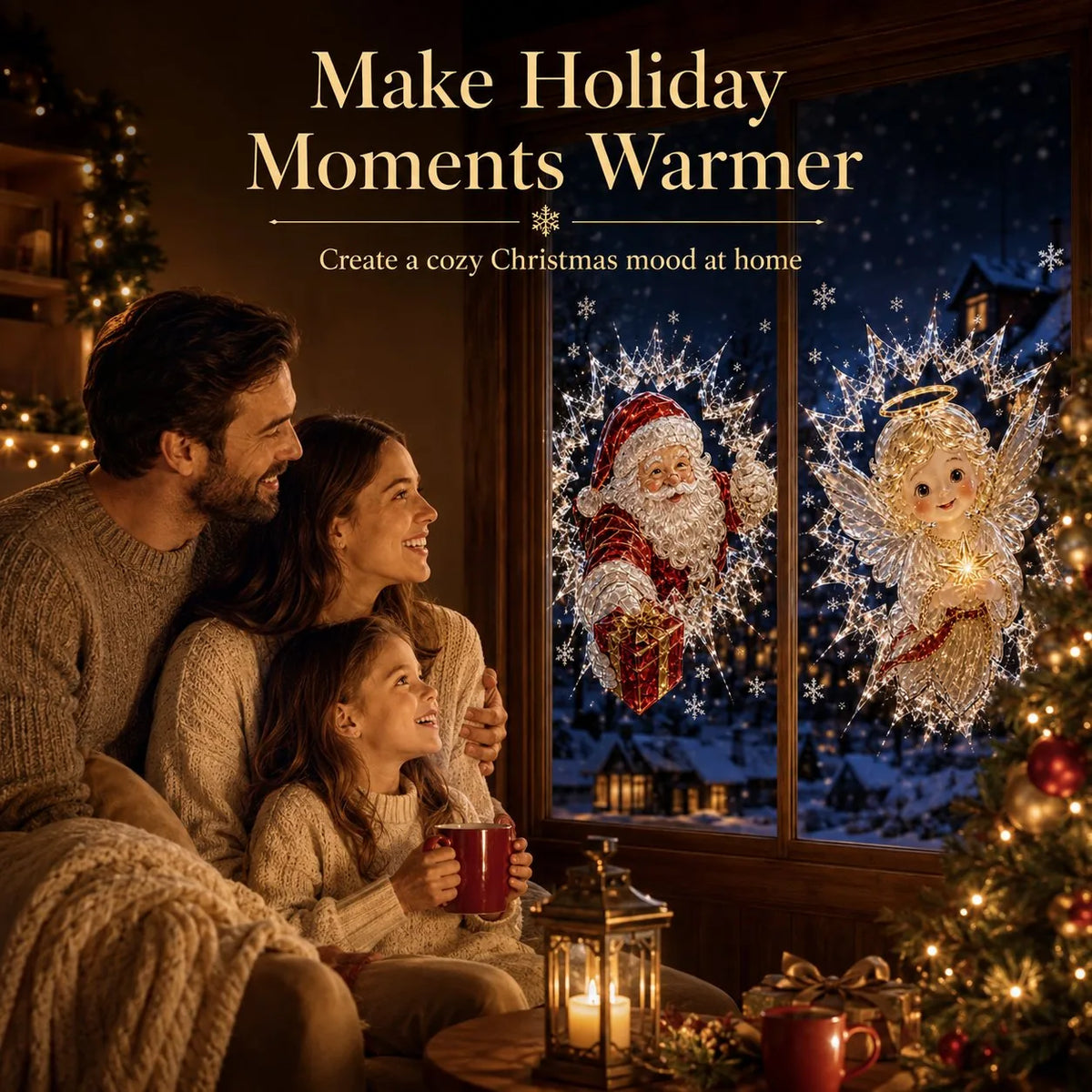 Crystal Christmas Window Decal – 8 Festive Designs