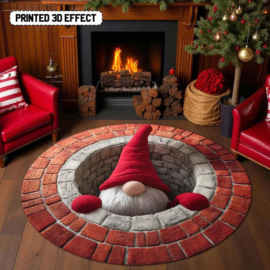 Christmas 3D Optical Illusion Round Floor Mat – 80 cm