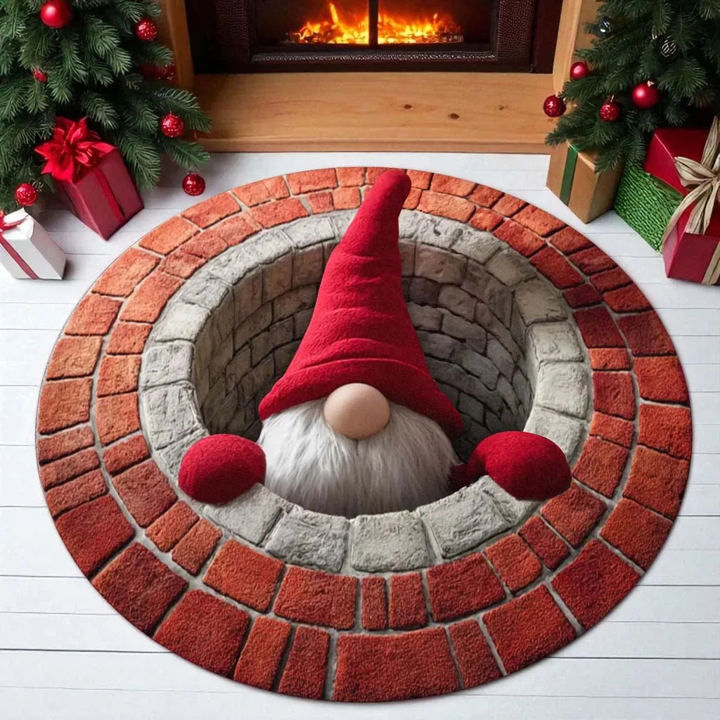 Christmas 3D Optical Illusion Round Floor Mat – 80 cm