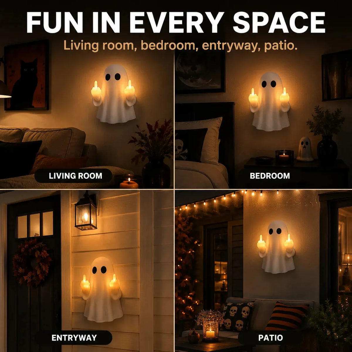 Middle-Finger Ghost LED Halloween Ambient Light