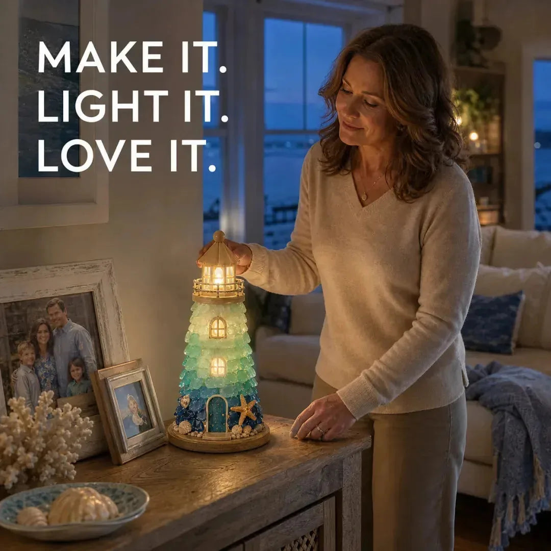 DIY Light-Up Sea Glass Lighthouse Craft Kit – 15 Designs