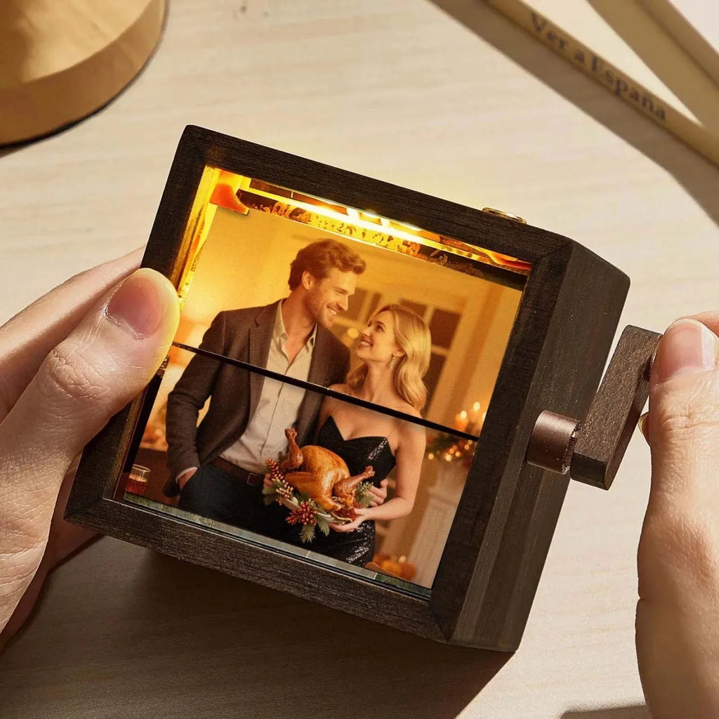 Lighted Hand-Crank Flipbook Photo Box – 16 Photos