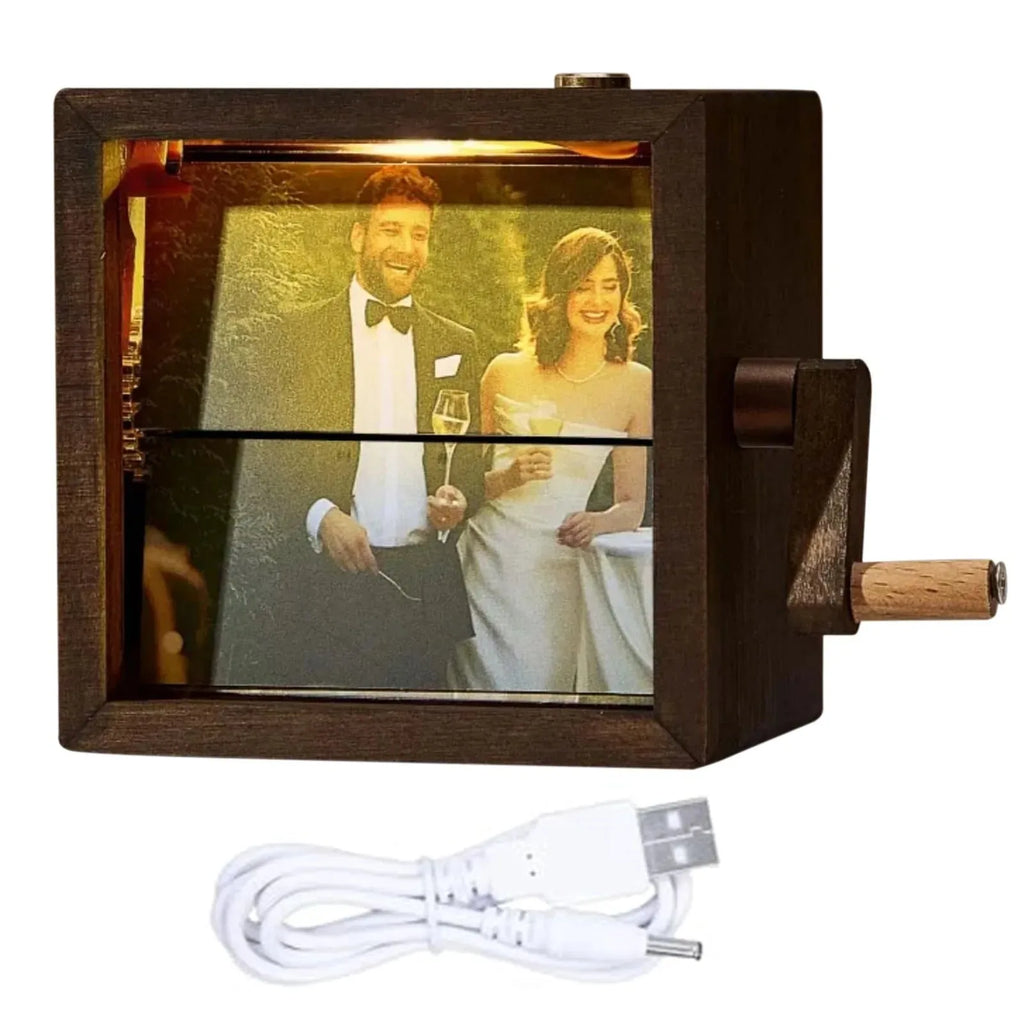 Lighted Hand-Crank Flipbook Photo Box – 16 Photos