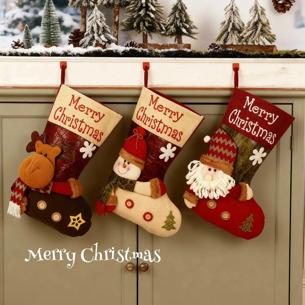 Personalized Christmas Stocking with 3D Character – 3 Designs