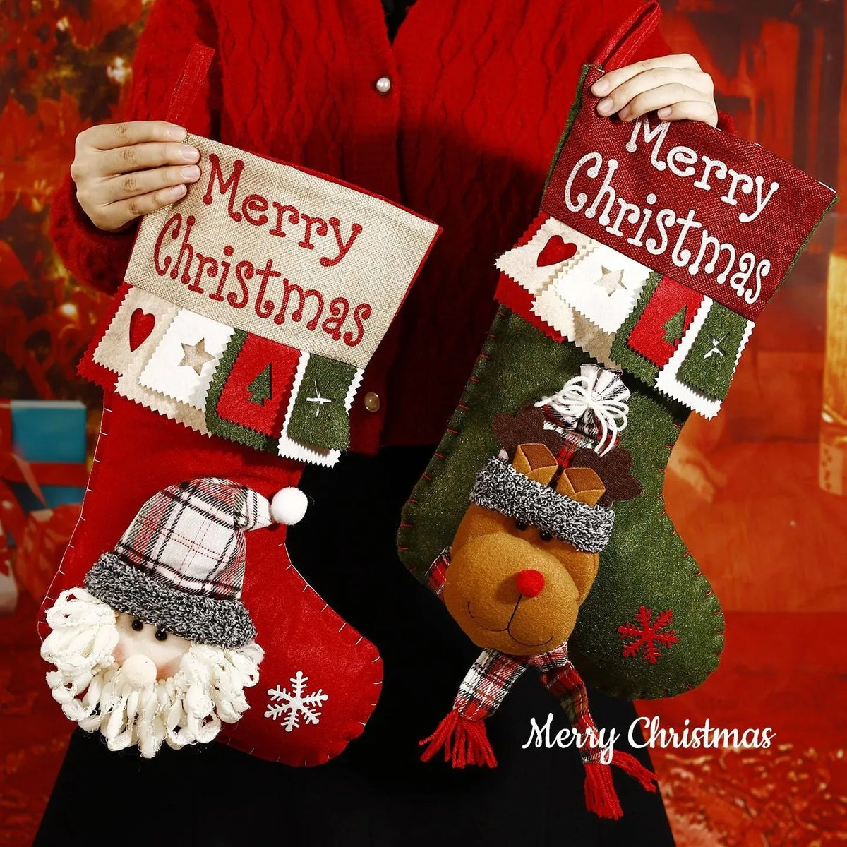 Personalized Christmas Stocking with 3D Character – 3 Designs