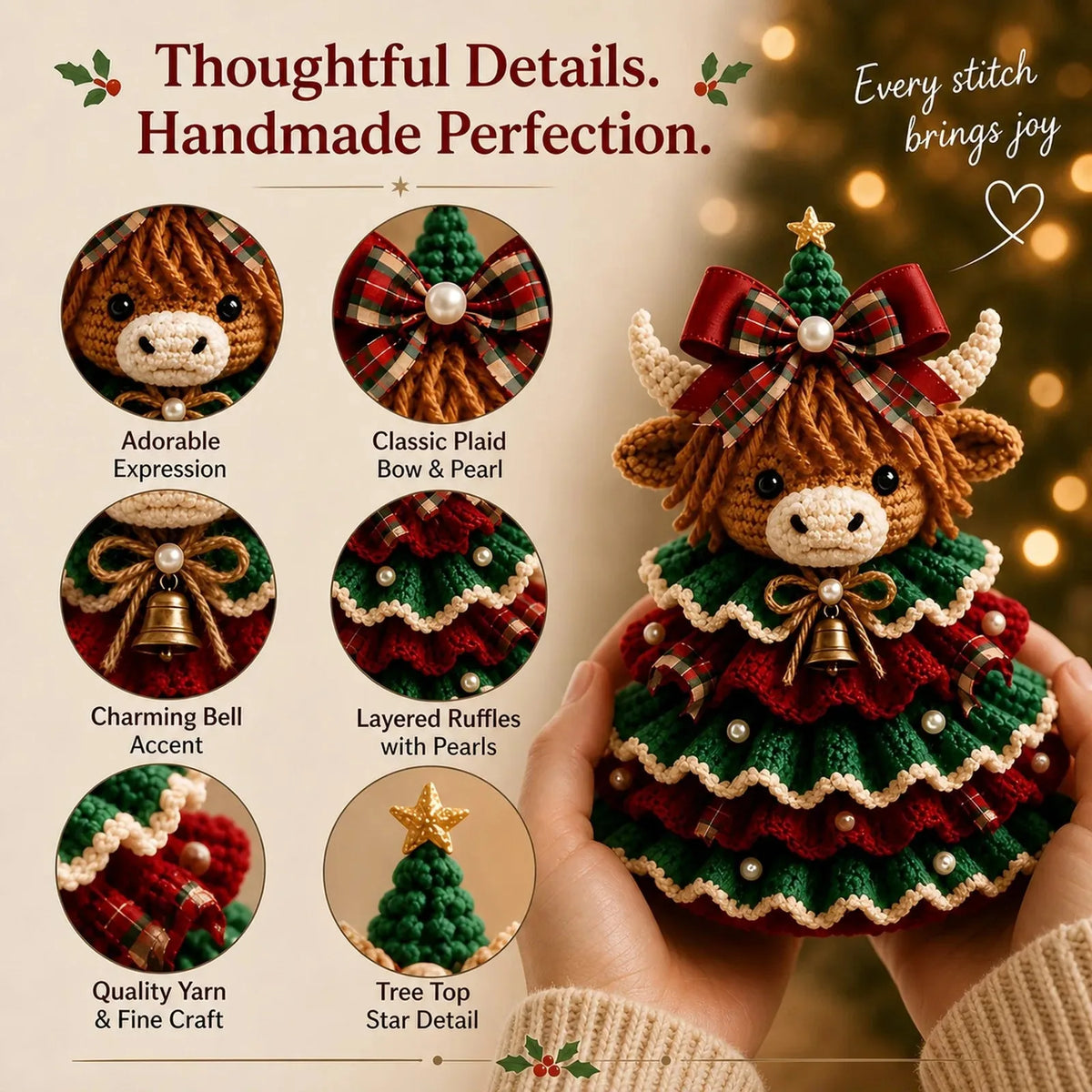 DIY Crochet Animal Christmas Tree Kit – 11 Designs