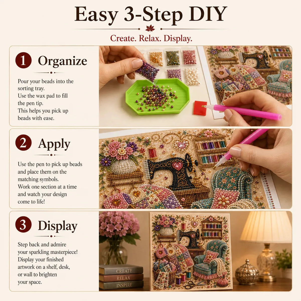 Cozy Hobby Room Diamond Painting Kit – 6 Designs