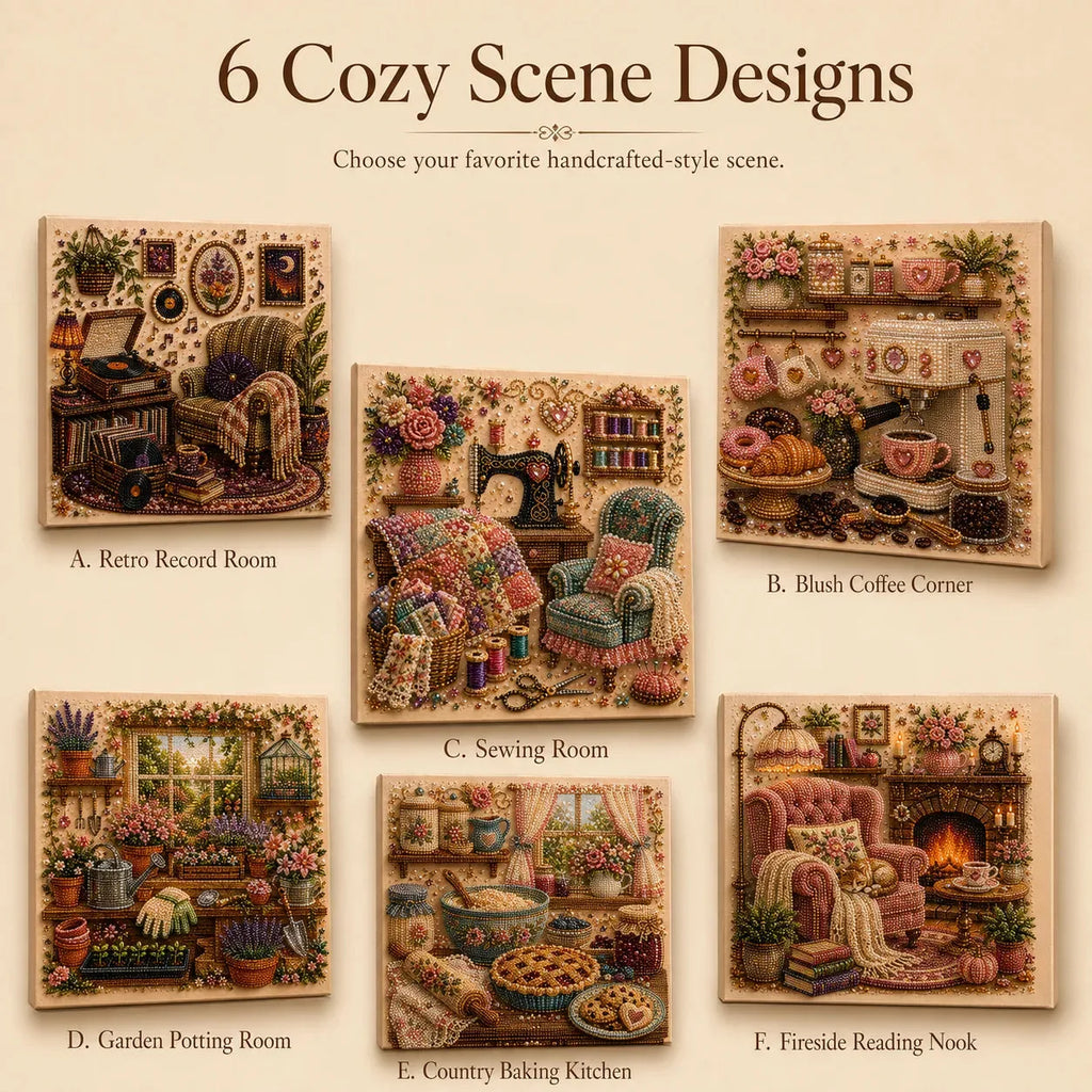 Cozy Hobby Room Diamond Painting Kit – 6 Designs