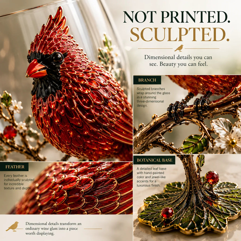 3D Bird Stemmed Wine Glass – 6 Designs