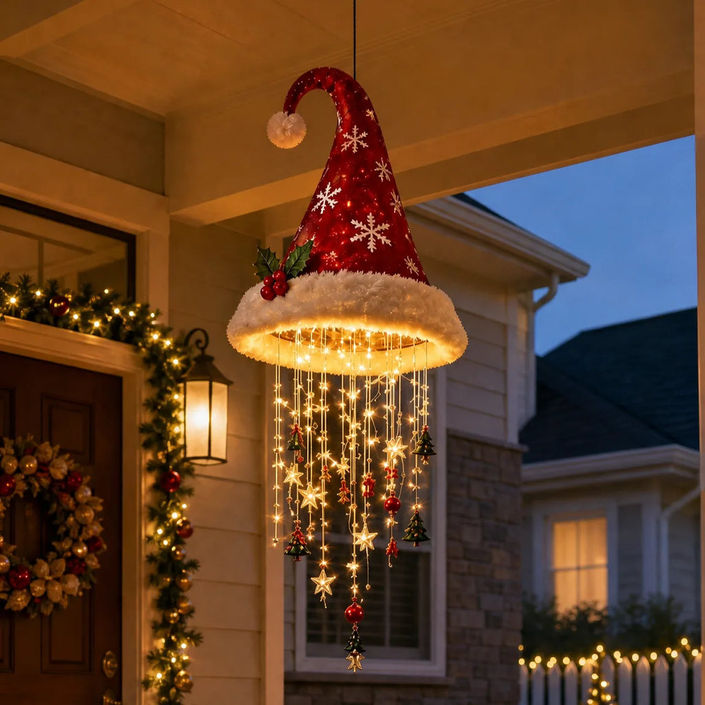 Lighted Santa Hat Hanging Chandelier – 3 Designs