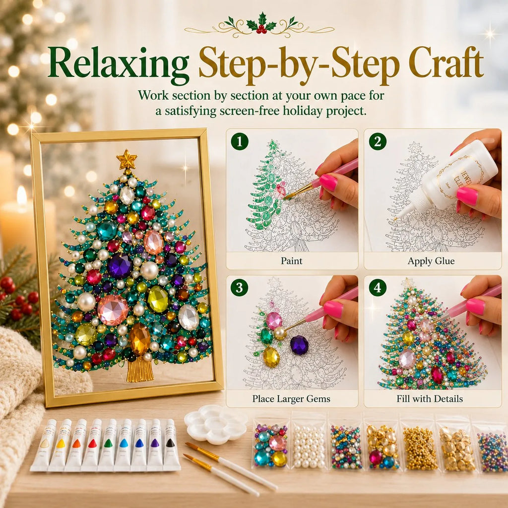 DIY Jeweled Christmas Art Frame Kit – 8 Designs