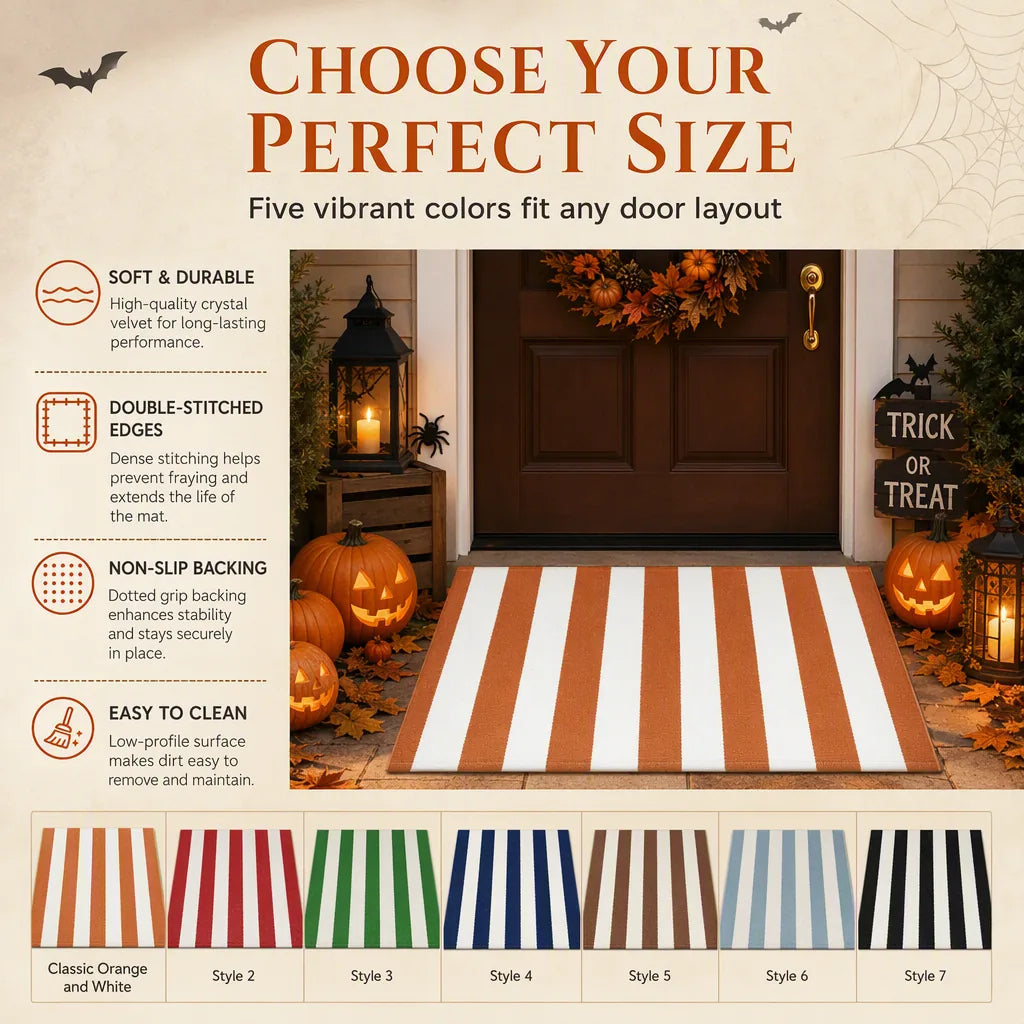 Striped Non-Slip Holiday Doormat – 7 Designs