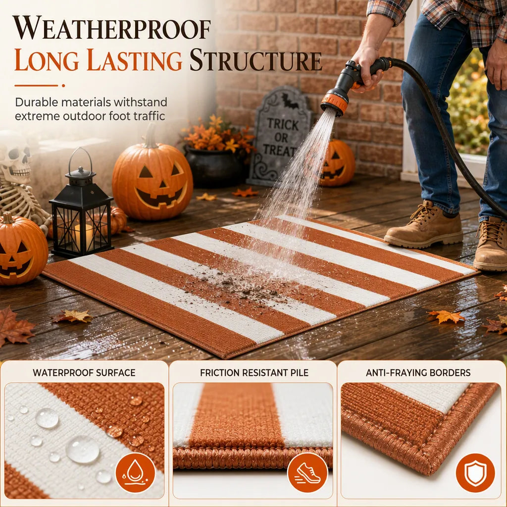 Striped Non-Slip Holiday Doormat – 7 Designs