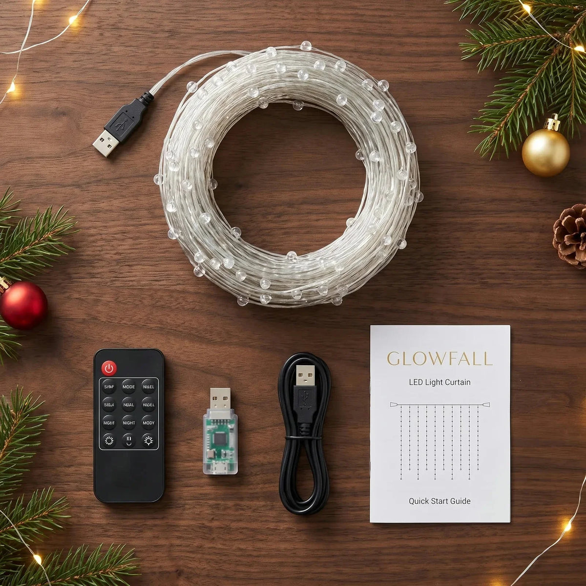 App-Controlled LED Curtain Lights