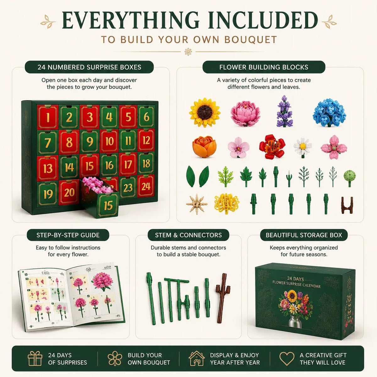 Flower Building Blocks Advent Calendar