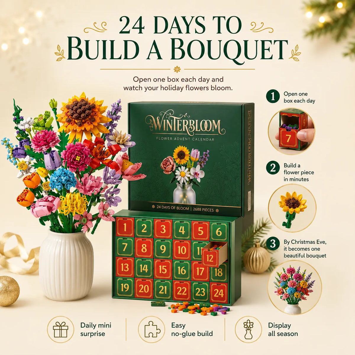 Flower Building Blocks Advent Calendar
