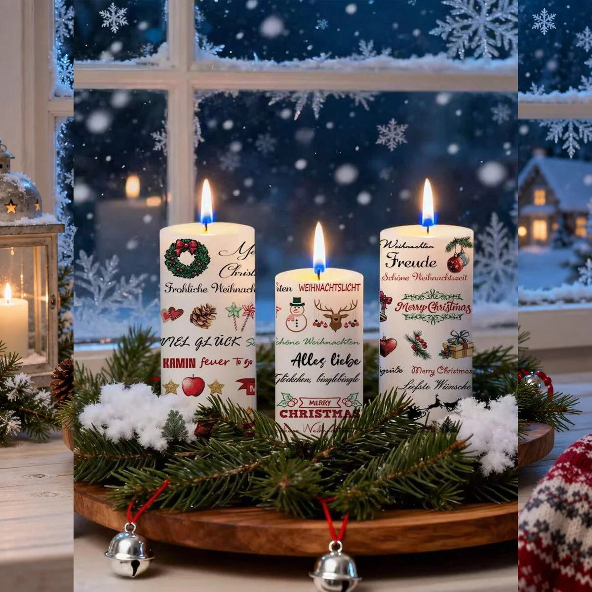 Christmas Candle Transfer Tattoo Set – 9 Sheets